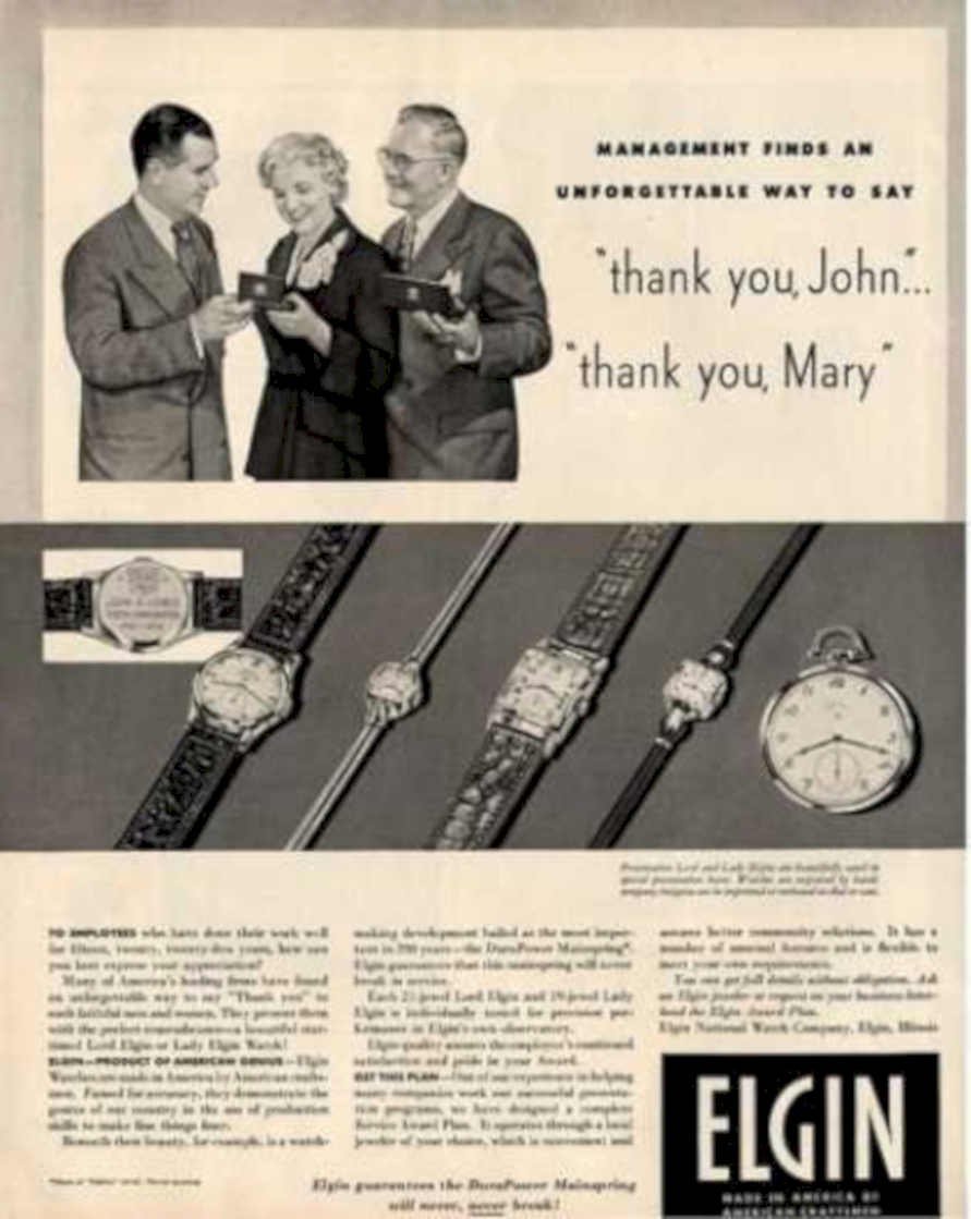 Elgin Watches Thankyou Vintage Retro Advert Ads A4 Photo Print