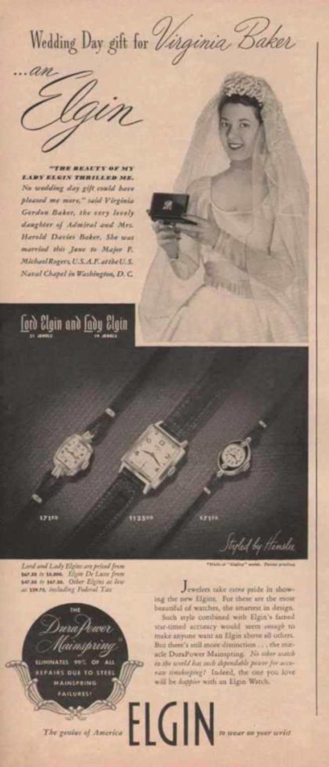 Elgin Wedding Bride Vintage Retro Advert Ads A4 Photo Print