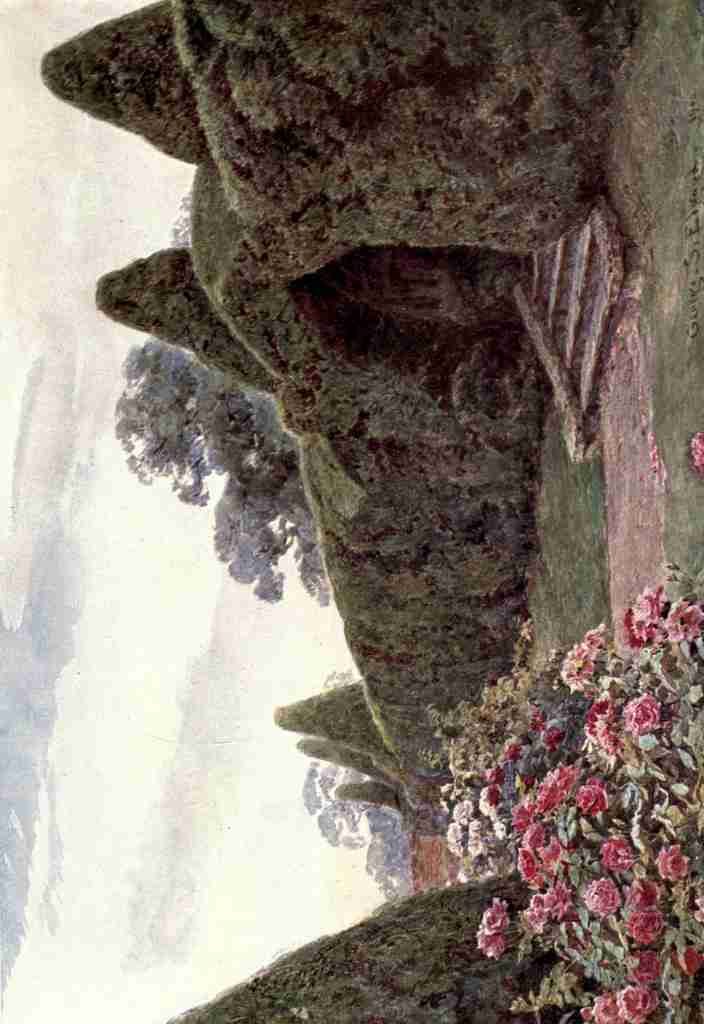 Elgood George S 1851 1943 Gardens of England in the Southern & Western Counties 1907 Yew Arch at Brickwall Sussex Vintage A4 Photo Print