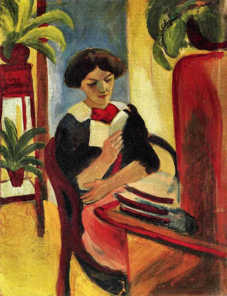 Elisabeth At Her Desk 2 August Macke Expressionism A4 Photo Print