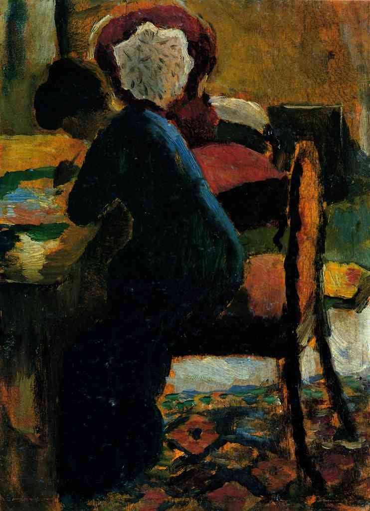 Elisabeth At The Desk Macke A4 Photo Print