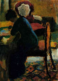 Elisabeth at the desk by Macke A4 Photo Print