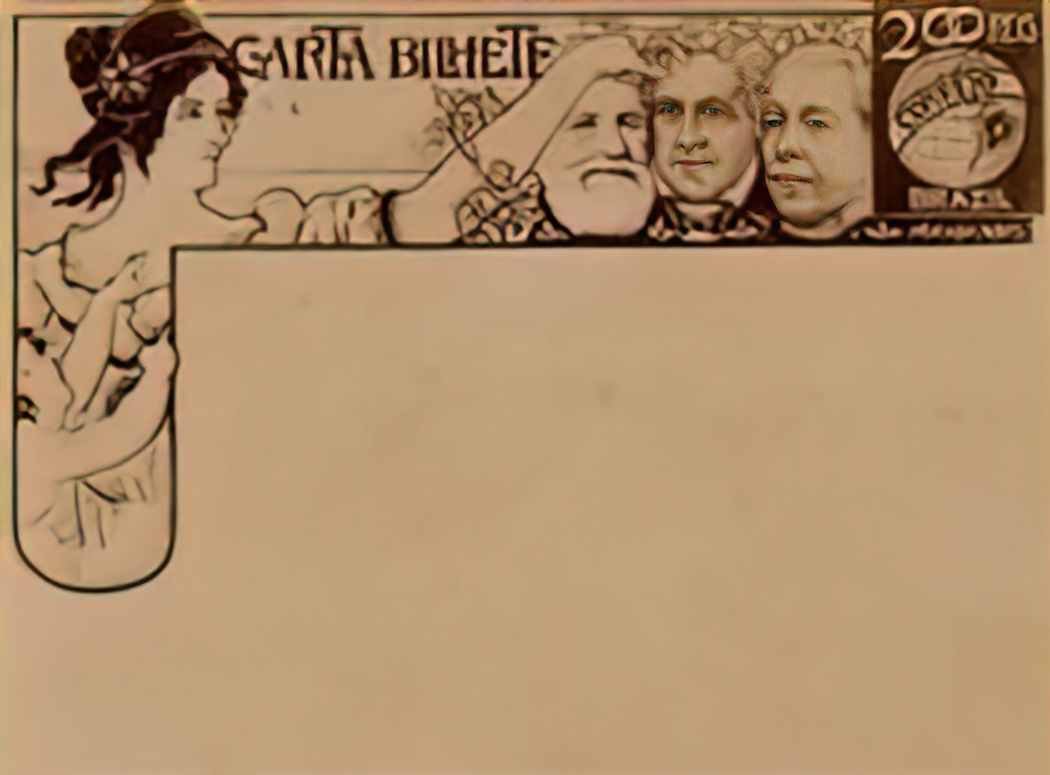 Eliseu Visconti carta bilhete Art A4 Photo Print
