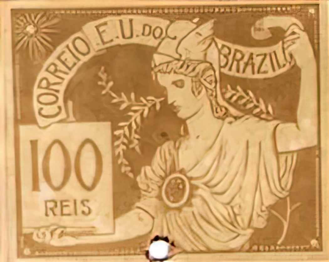 Eliseu Visconti selo 100 reis Art A4 Photo Print