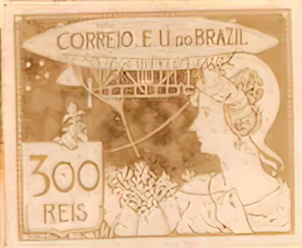 Eliseu Visconti selo 300 reis Art A4 Photo Print