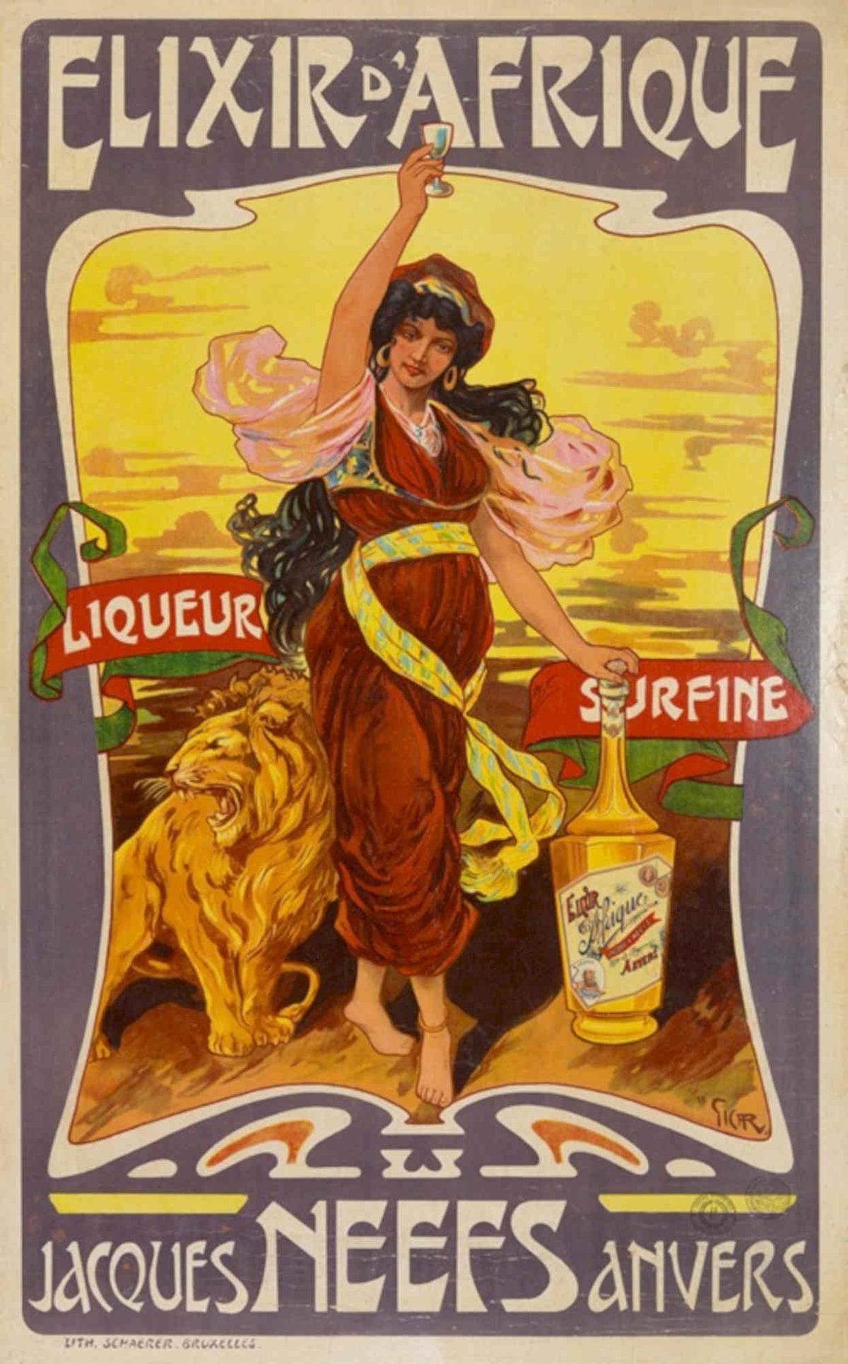 Elixir D Afrique Vintage Retro Advert Poster