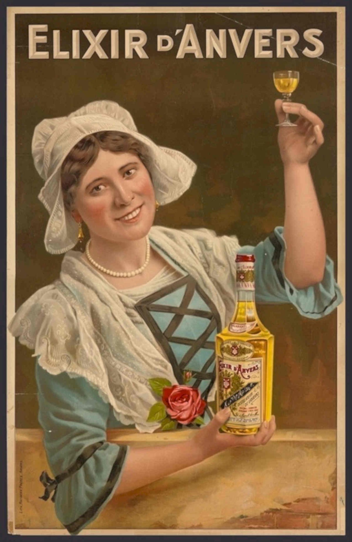 Elixir D Anvers 8 Vintage Retro Advert Poster