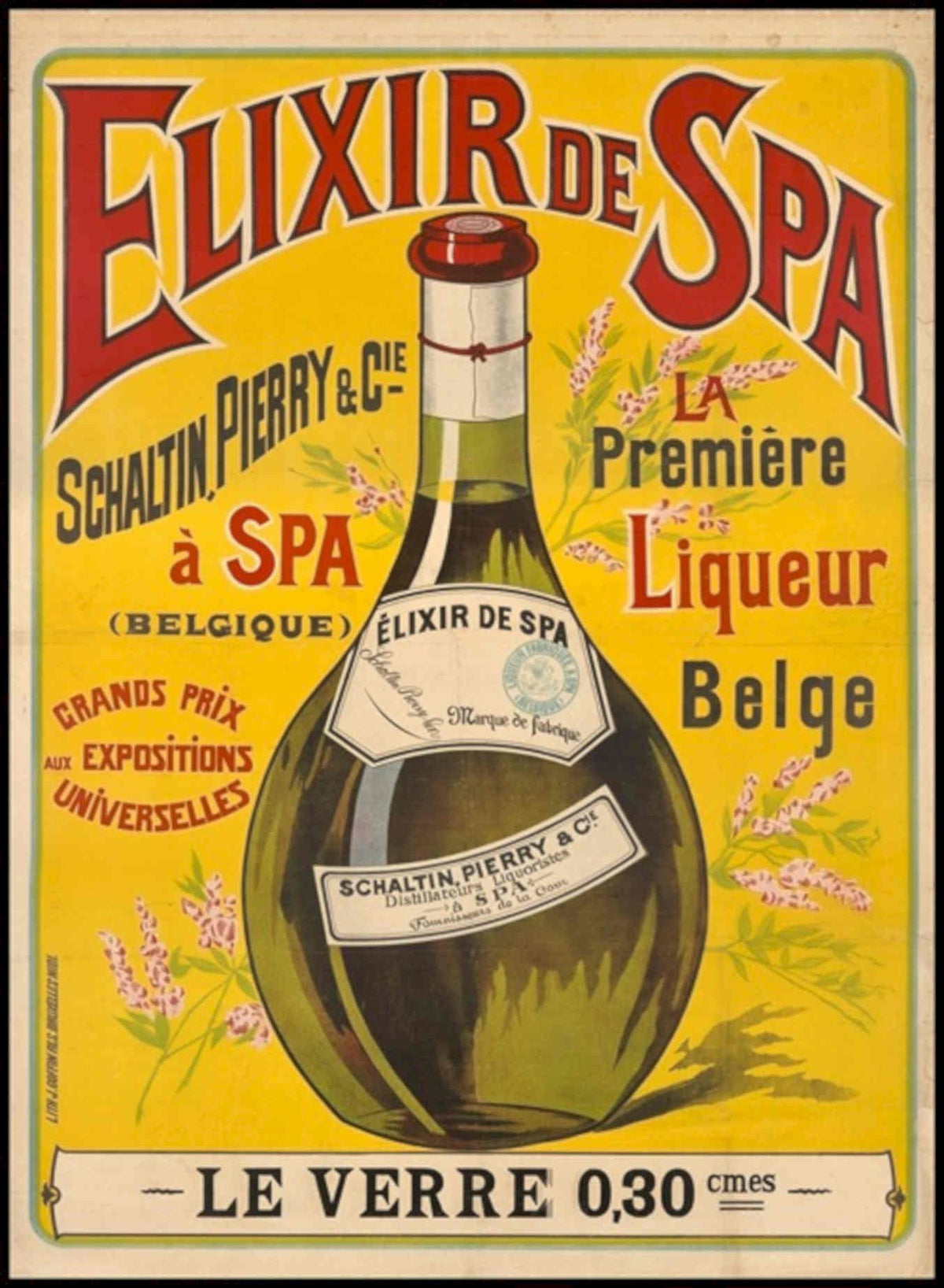 Elixir De Spa Vintage Retro Advert Poster