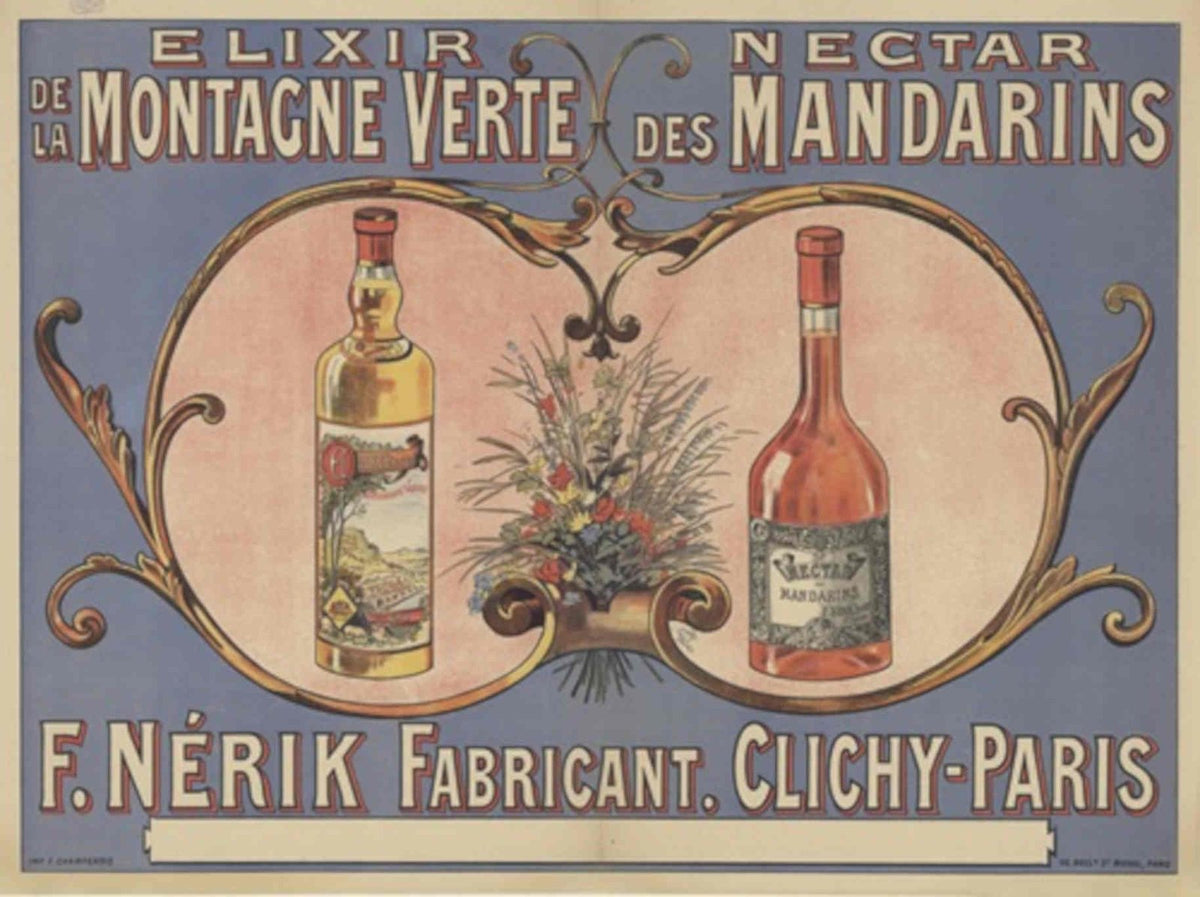Elixir Nectar Bottles Vintage Retro Advert Poster