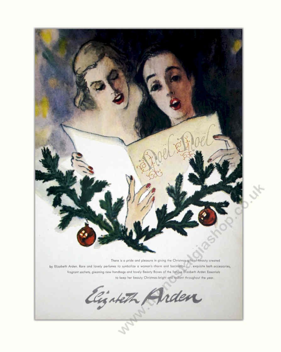 Elizabeth Arden Christmas Vintage Retro Advert Poster A4 Photo Print