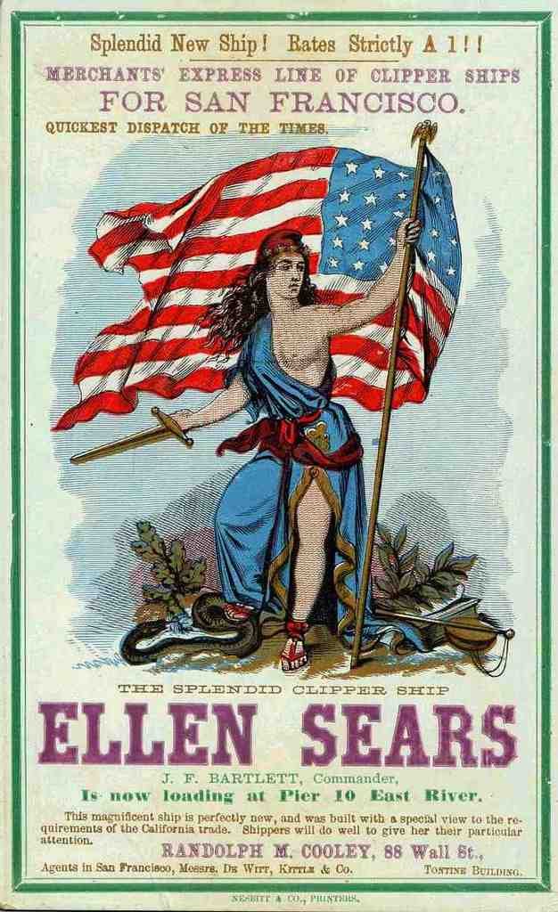 Ellen Sears Clipper Advert Vintage A4 Photo Print
