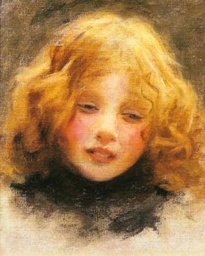 Elsley Arthur John Head Study Of A Young Girl A4 Photo Print