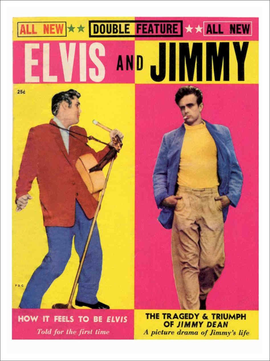 Elvis And Jimmy James Dean Magazine Cover 1950s Vintage Retro Advert Poster A4 