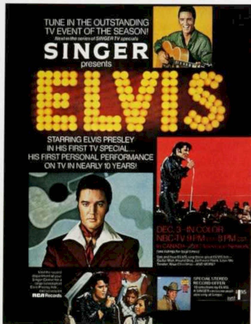 Elvis Singer 1968 Vintage Retro Advert Ads A4 Photo Print