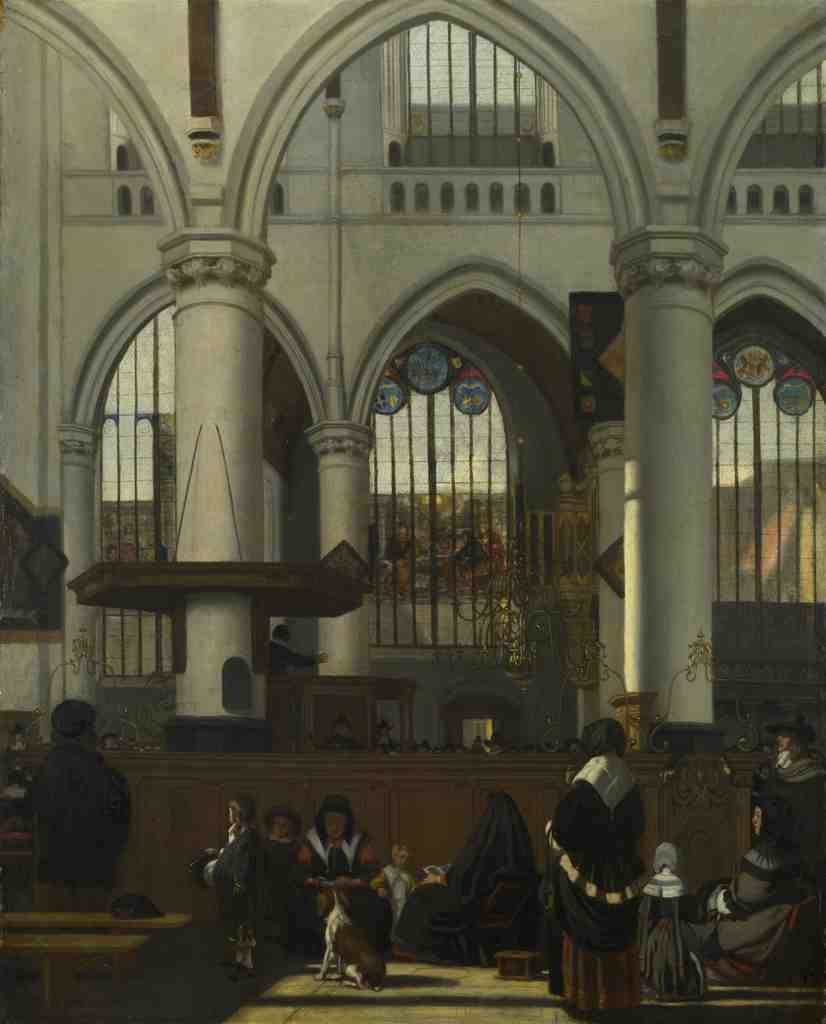 Emanuel de Witte The Interior of the Oude Kerk, Amsterdam A4 Photo Print