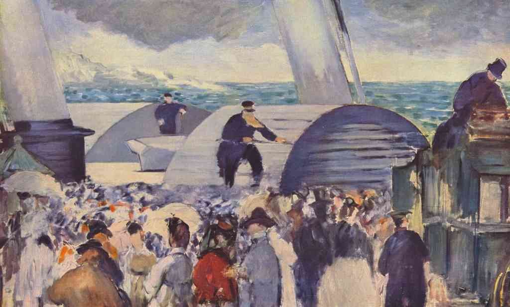 Embarkation After Folkestone Manet A4 Photo Print