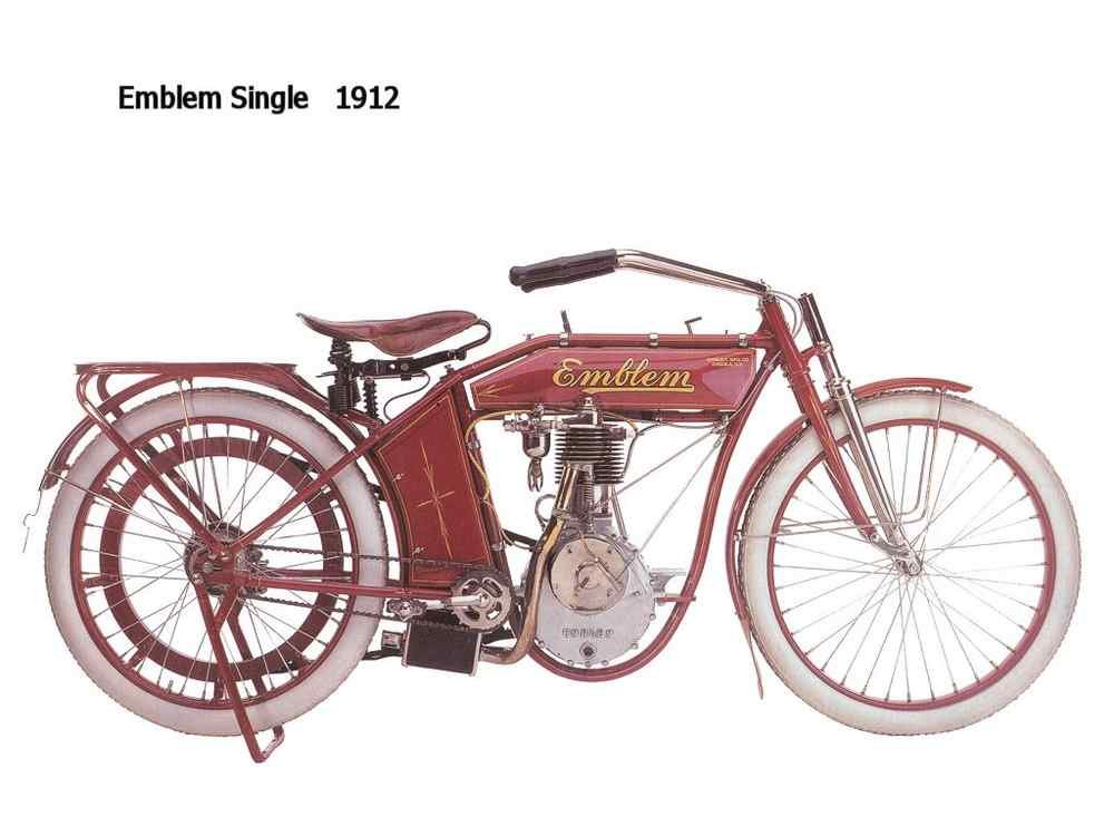 Emblem Single 1912 motorbike A4 Photo Print