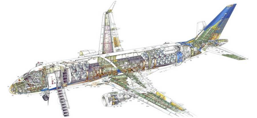 Embraer 170 cutaway A4 Photo Print
