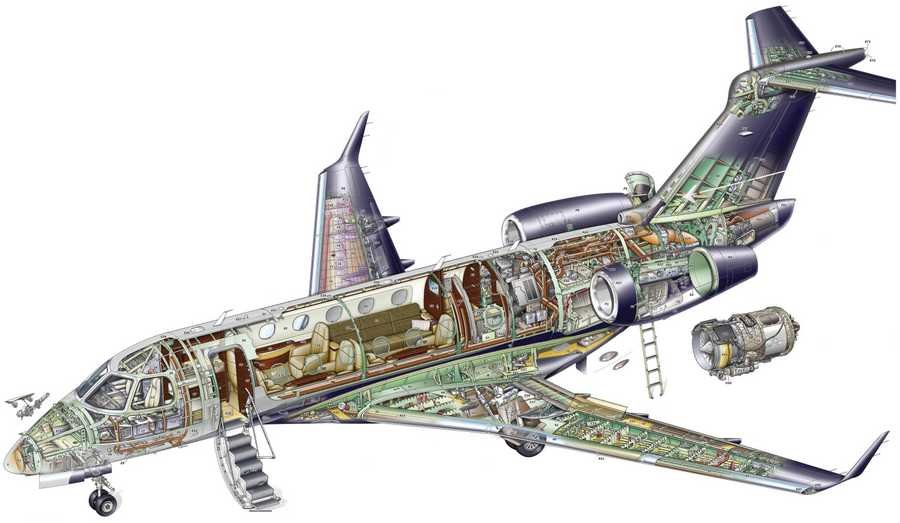 Embraer Legacy 500 cutaway A4 Photo Print