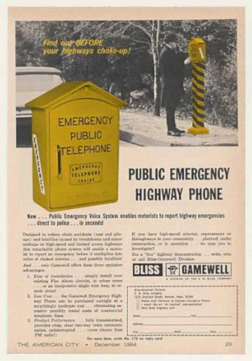 Emergency Highway Phone Vintage Retro Advert Ads A4 Photo Print