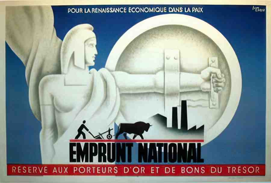 Emprunt National by Carlu Vintage Advert A4 Photo Print