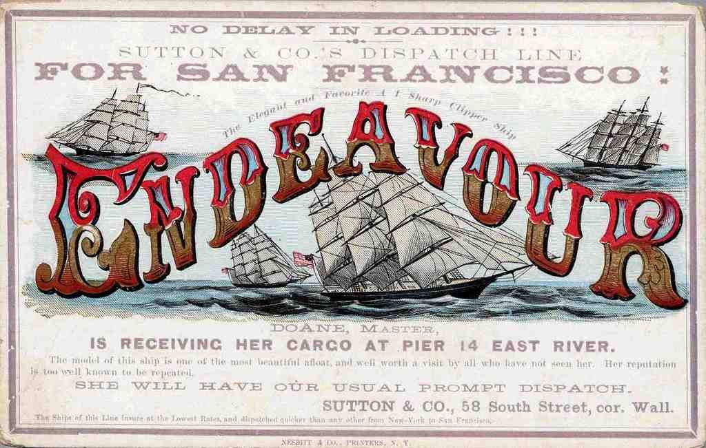 Endeavour Clipper Advert Vintage A4 Photo Print