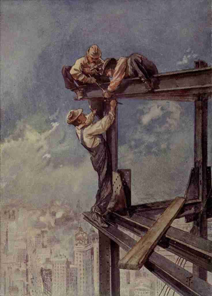 Engineering Wonders of the World 1909 Building a sky scraper A4 Photo Print