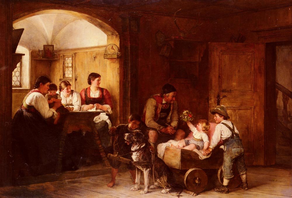 Engl Hugo Familienszene Art A4 Photo Print UK