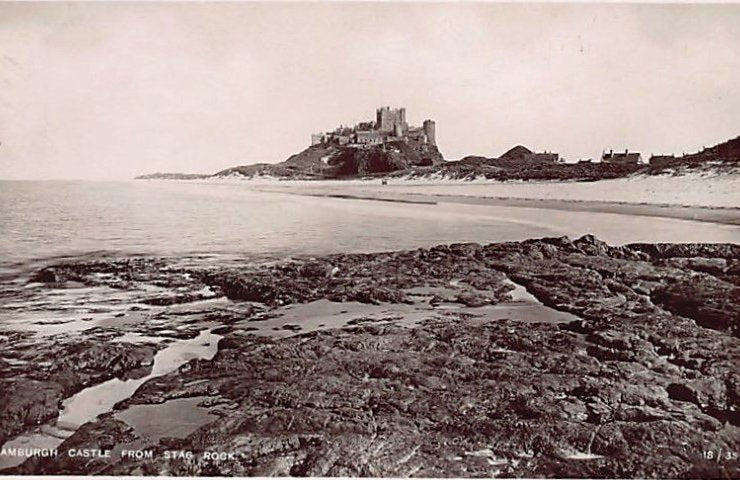 England Bamburgh Castle From Stag Rock Vintage A4 Photo Print