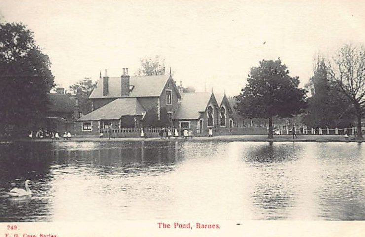 England Barnes London The Pond Vintage A4 Photo Print
