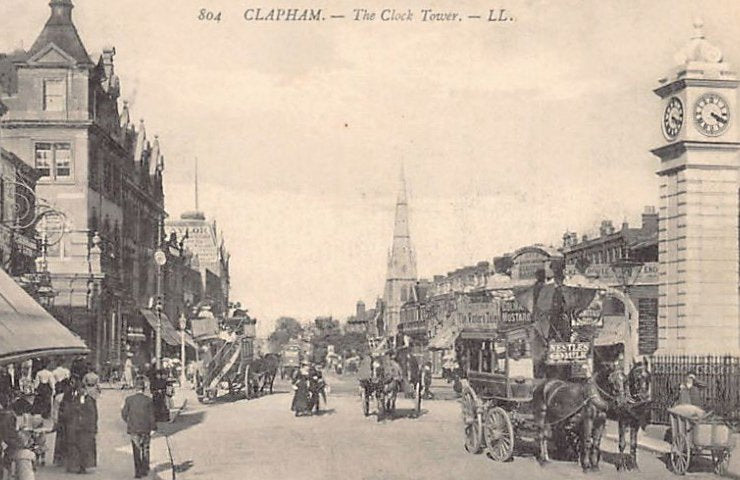 England Clapham London The Clock Tower Publ Ll Levy 804 Vintage A4 Photo Print