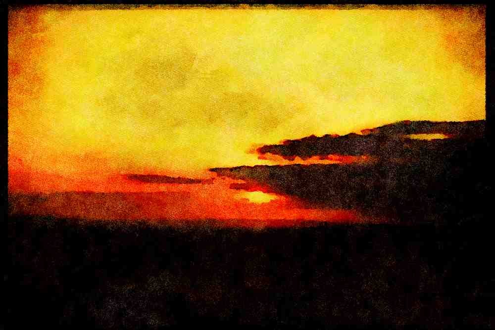 England Countryside 298001 Sunset Over The Sussex Downs A4 Limited Edition Watercolour Print