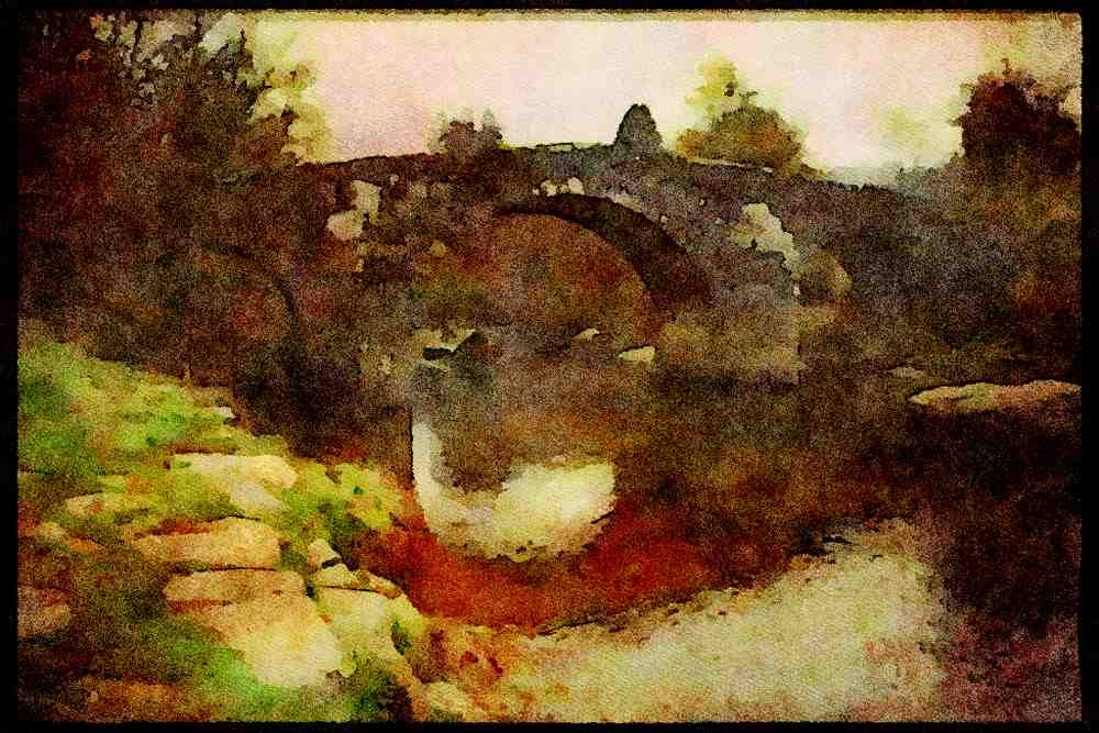 England Countryside 298024 Bridge, Devon A4 Limited Edition Watercolour Print