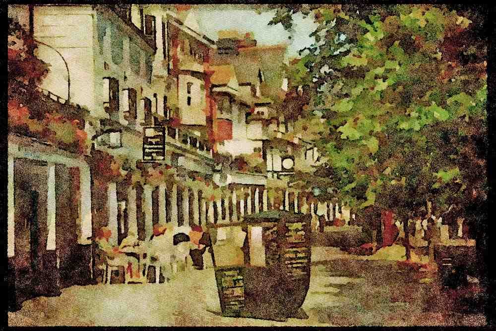 England Countryside 298035 The Pantiles, Royal Tunbridge Wells, Kent A4 Limited Edition Watercolour Print