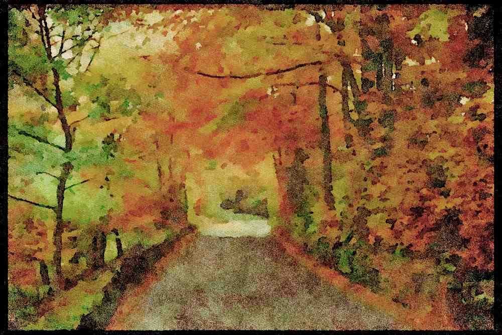 England Countryside 298043 Autumn Scene, Becky's Falls, Dartmore A4 Limited Edition Watercolour Print