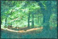 England Countryside 298050 Beeches In Spring, Ashpley Heath Woods A4 Limited Edition Watercolour Print
