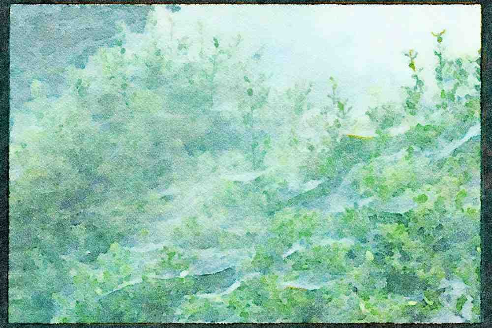England Countryside 298055 Webs In Mist And Holly, Ashpley Heath Woods A4 Limited Edition Watercolour Print