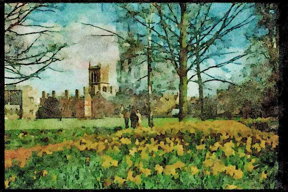 England Countryside 298059 Flowers, Cambridge A4 Limited Edition Watercolour Print