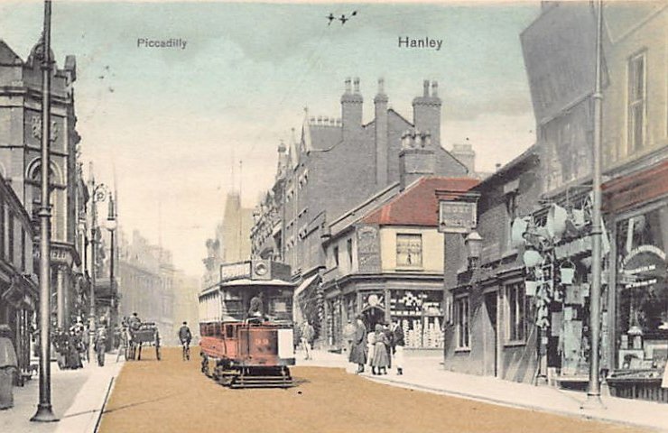 England Hanley Piccadilly Tram Vintage A4 Photo Print