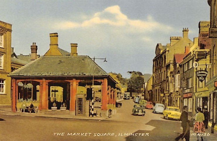 England Ilminster The Market Square Vintage A4 Photo Print