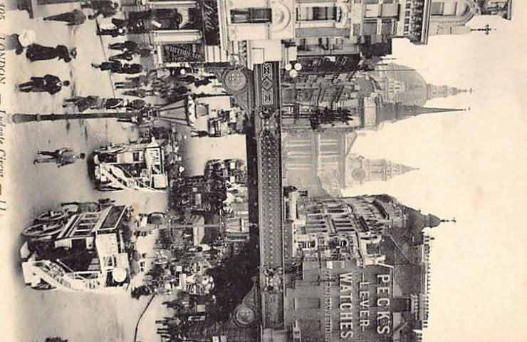 England London Ludgate Circus Publ Levy Ll 105 Vintage A4 Photo Print