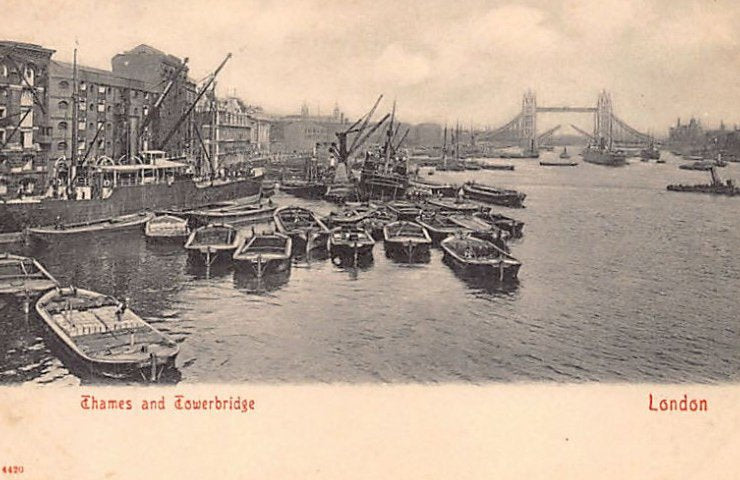 England London Thames And Tower Bridge Vintage A4 Photo Print