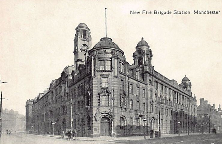 England Manchester New Fire Brigade Station Vintage A4 Photo Print