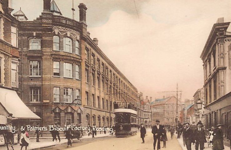 England Reading Huntley Palmers Biscuit Factory Tram Vintage A4 Photo Print
