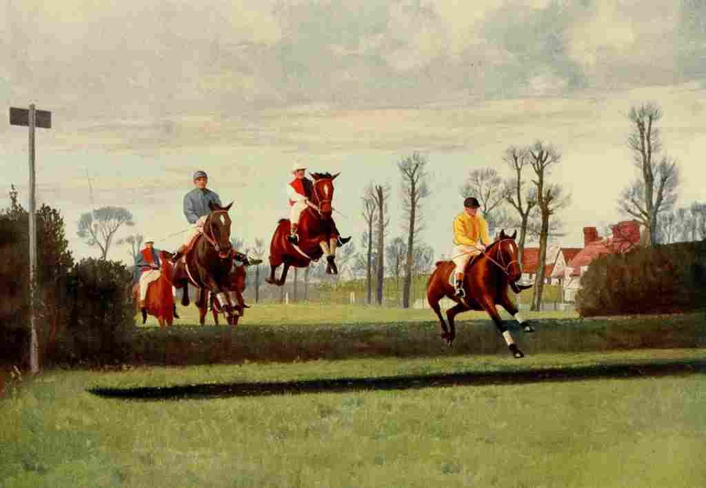 English Sport 1903 The water jump A4 Photo Print