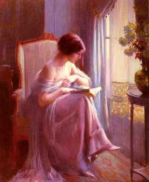 Enjolras Delfin Young Woman Reading By A Window A4 Photo Print