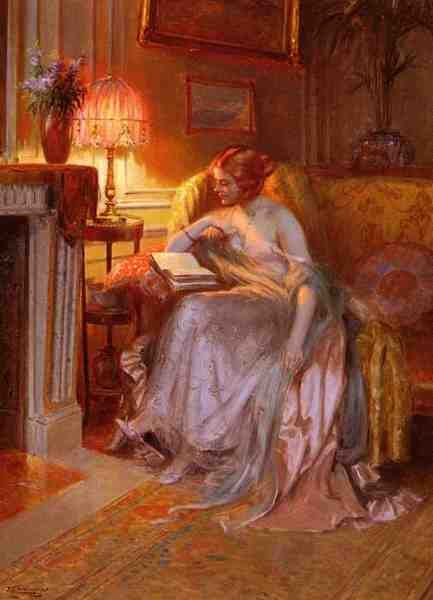 Enjolras Delphin La Lecture Pres De La Lampe A4 Photo Print