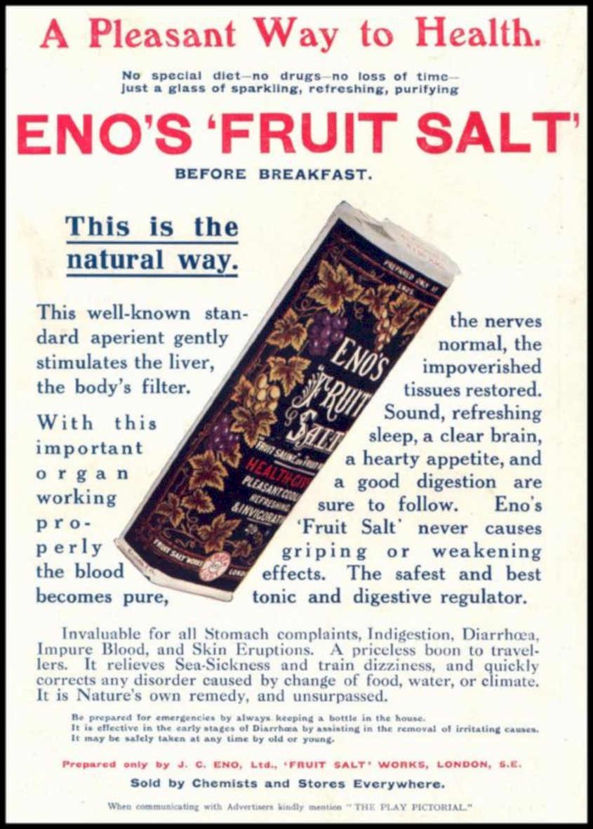 Enos Fruit Salt 4 Vintage Retro Advert Ads A4 Photo Print