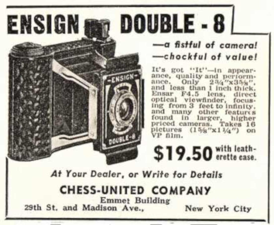 Ensign Double8 Camera Vintage Retro Advert Ads A4 Photo Print
