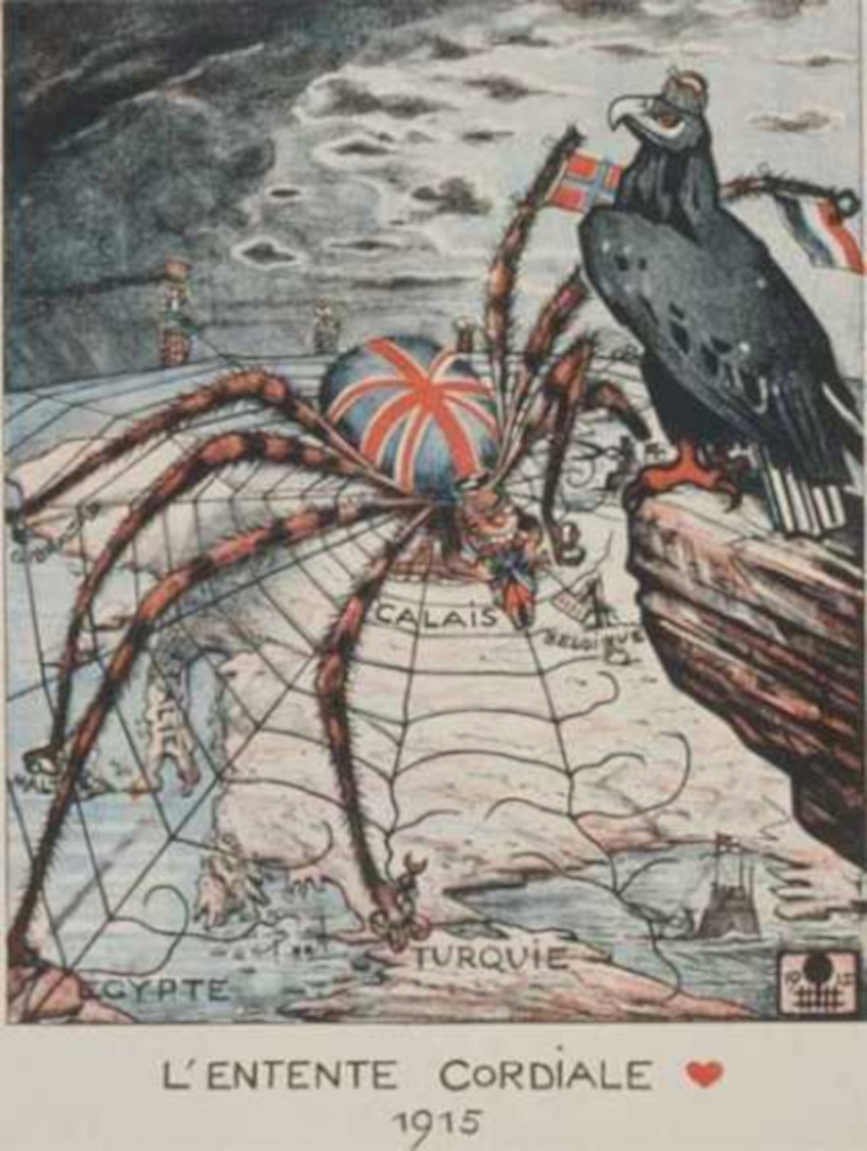 Entente Spider Map Vintage Retro Advert Ads A4 Photo Print